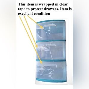 Sterilite 3 Drawer Storage Cart Teal Sachet Clear Drawers Organizer